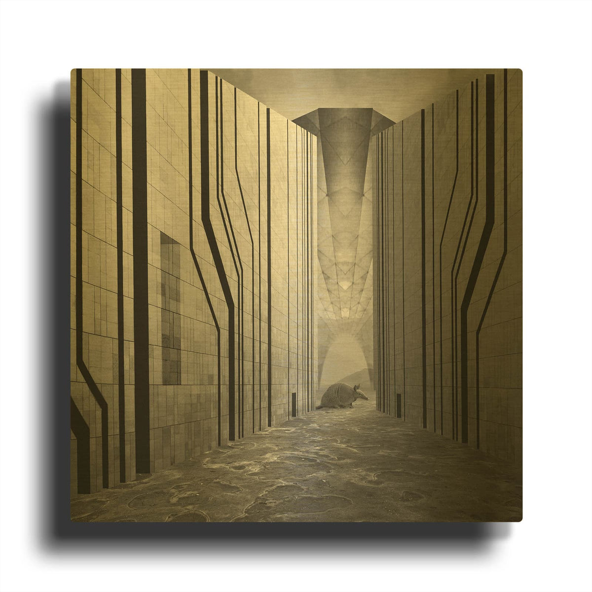 'Armadillo' By Dariusz Klimczak Gold Metal Wall Art