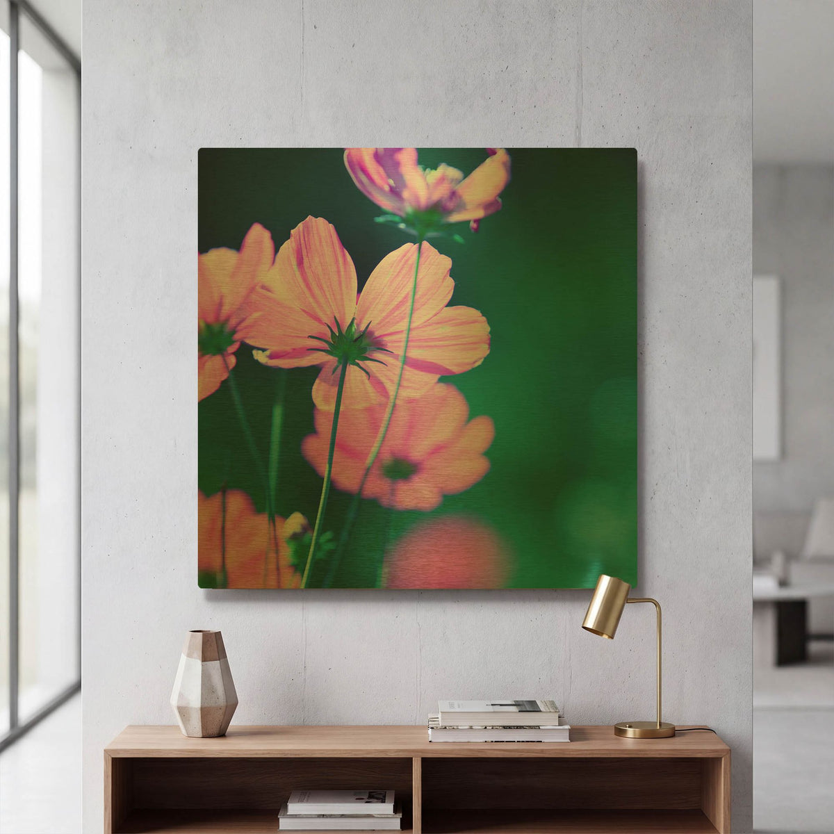 'Pink Flowers 2' By PhotoINC Studio Gold Metal Wall Art