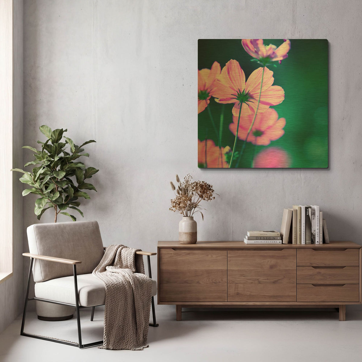'Pink Flowers 2' By PhotoINC Studio Gold Metal Wall Art
