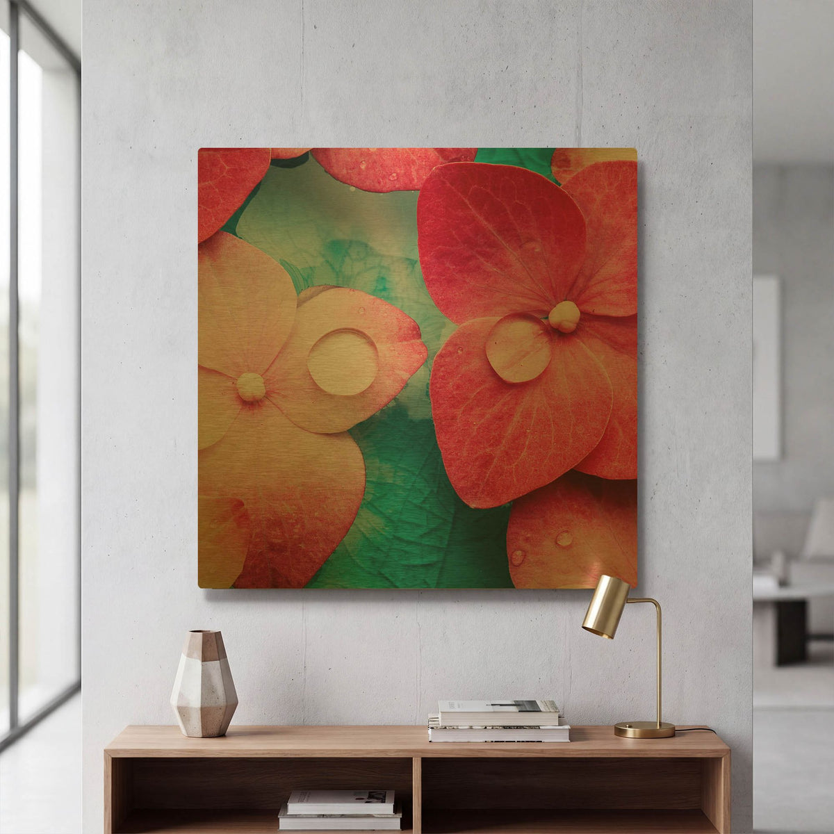 'Pink Flowers 3' By PhotoINC Studio Gold Metal Wall Art