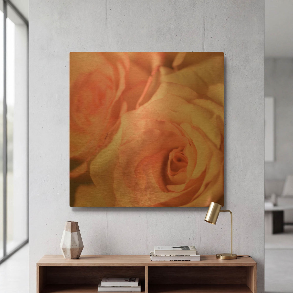 'Pink Rose 2' By PhotoINC Studio Gold Metal Wall Art