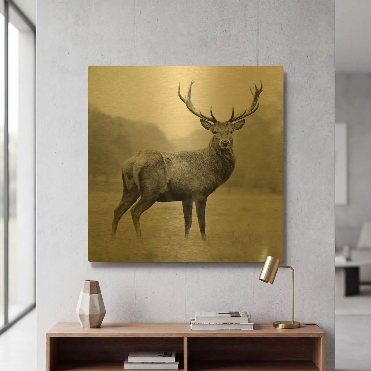 'Proud Deer' By PhotoINC Studio Gold Metal Wall Art