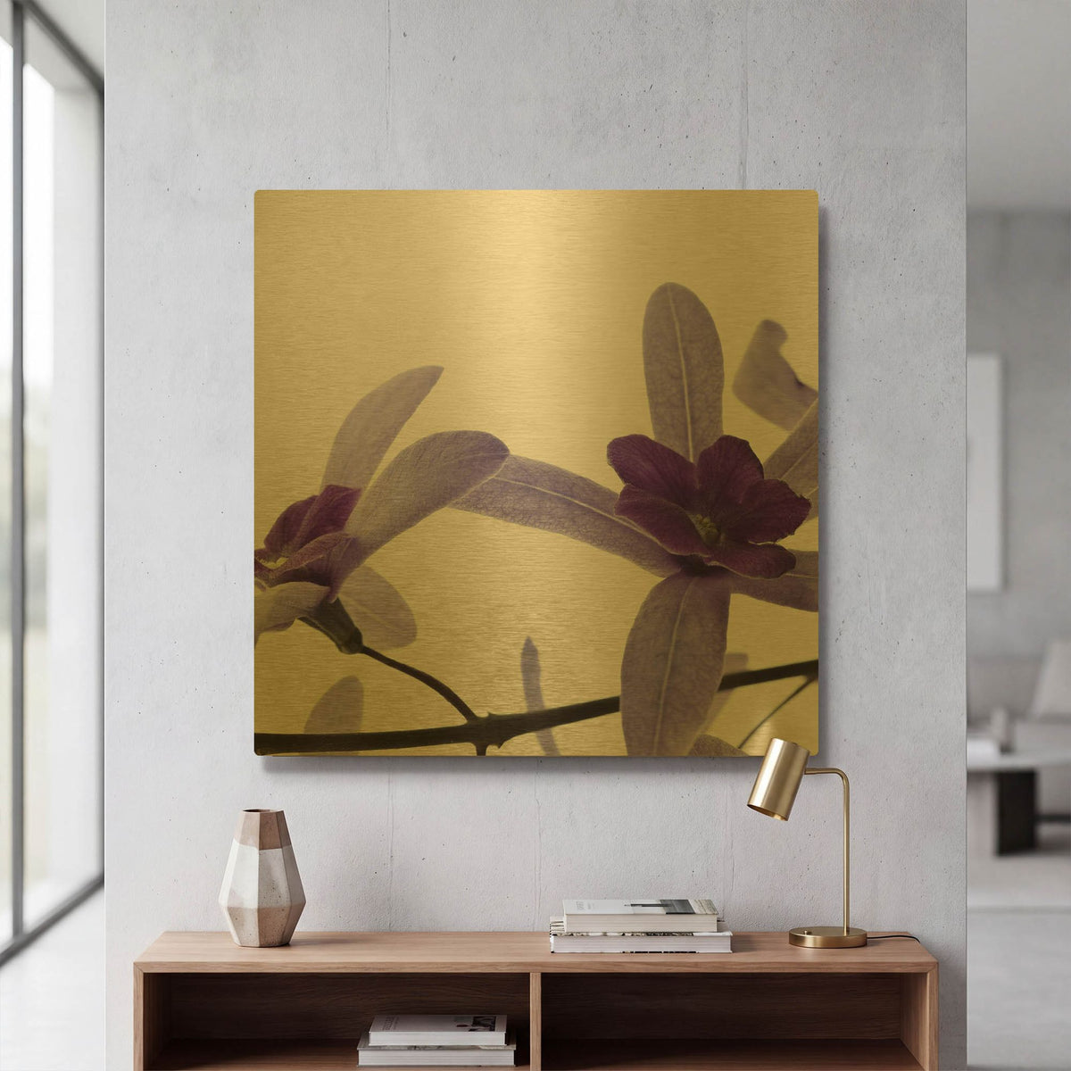 'Purple Blossom 2' By PhotoINC Studio Gold Metal Wall Art