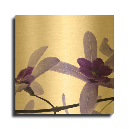 'Purple Blossom 2' By PhotoINC Studio Gold Metal Wall Art