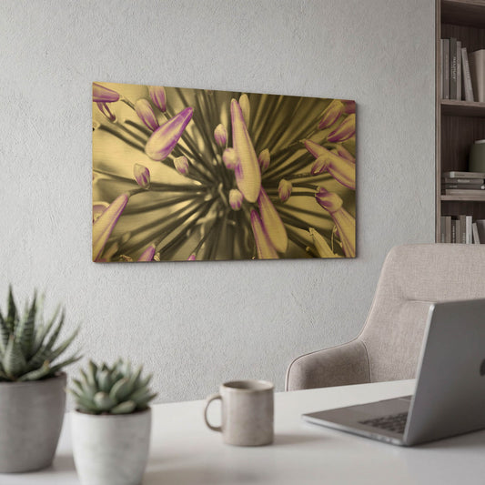 'Purple Flower' By PhotoINC Studio Gold Metal Wall Art