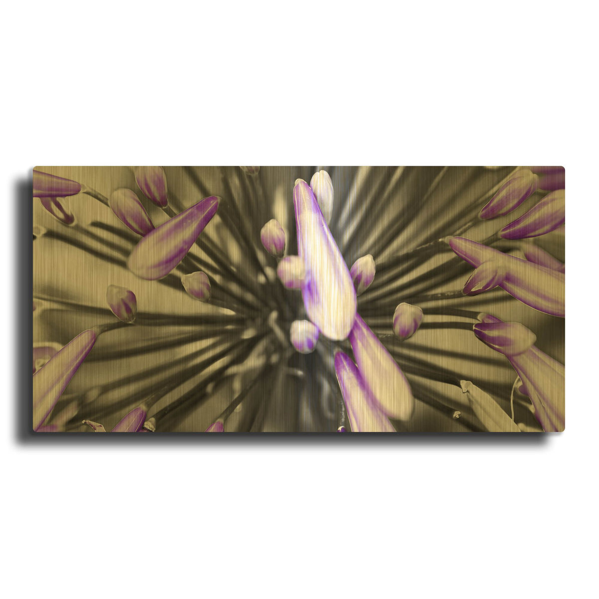 'Purple Flower' By PhotoINC Studio Gold Metal Wall Art