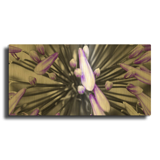 'Purple Flower' By PhotoINC Studio Gold Metal Wall Art
