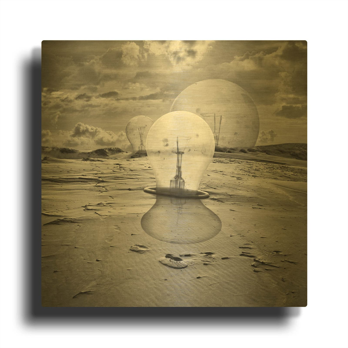 'Bulbs' By Dariusz Klimczak Gold Metal Wall Art
