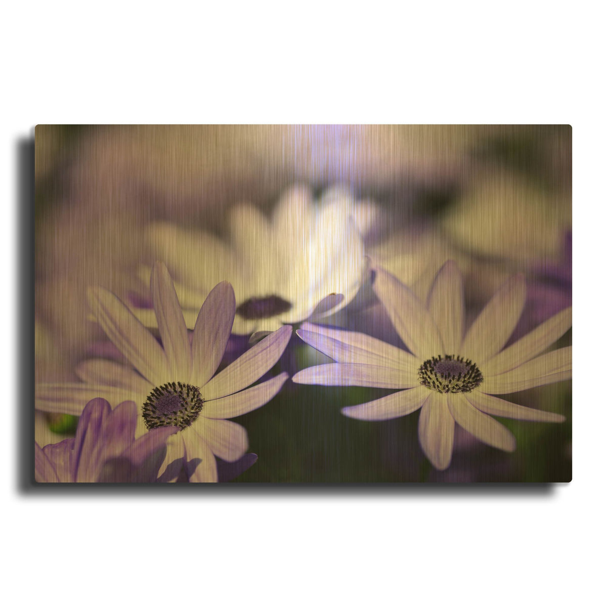 'Purple Flowers 3' By PhotoINC Studio Gold Metal Wall Art