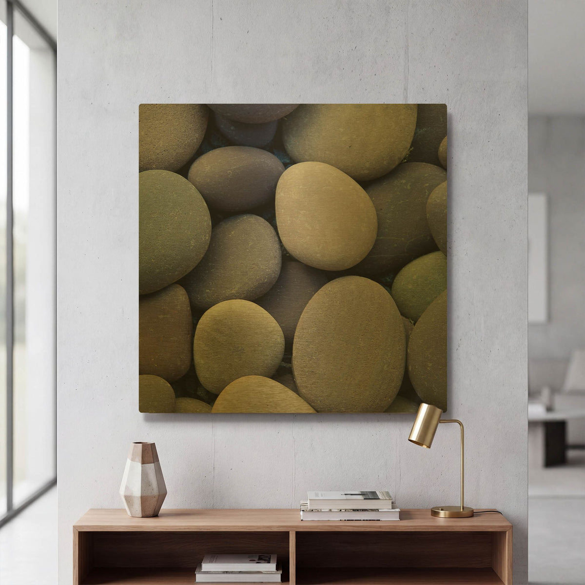 'Purple Pebbles' By PhotoINC Studio Gold Metal Wall Art
