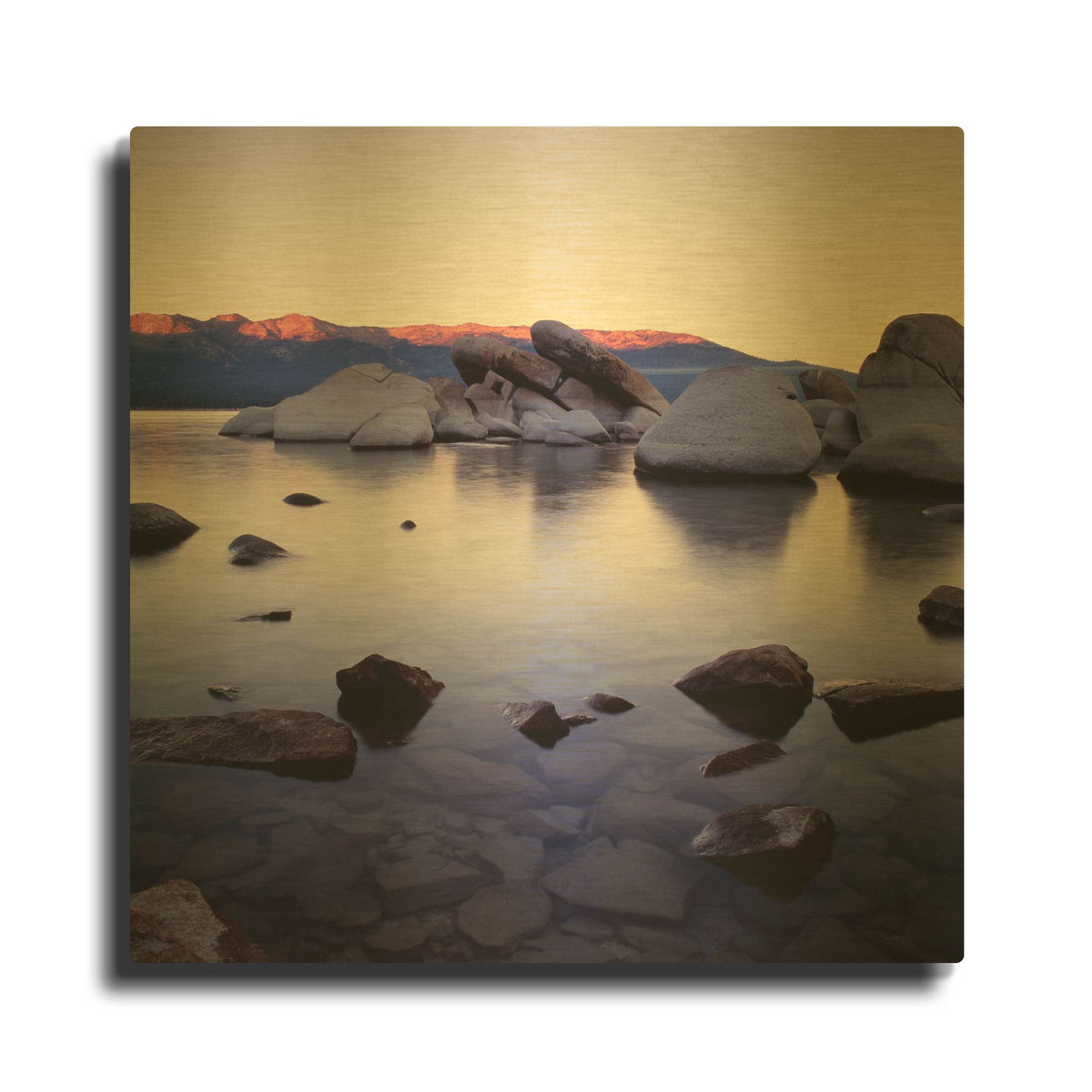 'Purple Rocks' By PhotoINC Studio Gold Metal Wall Art