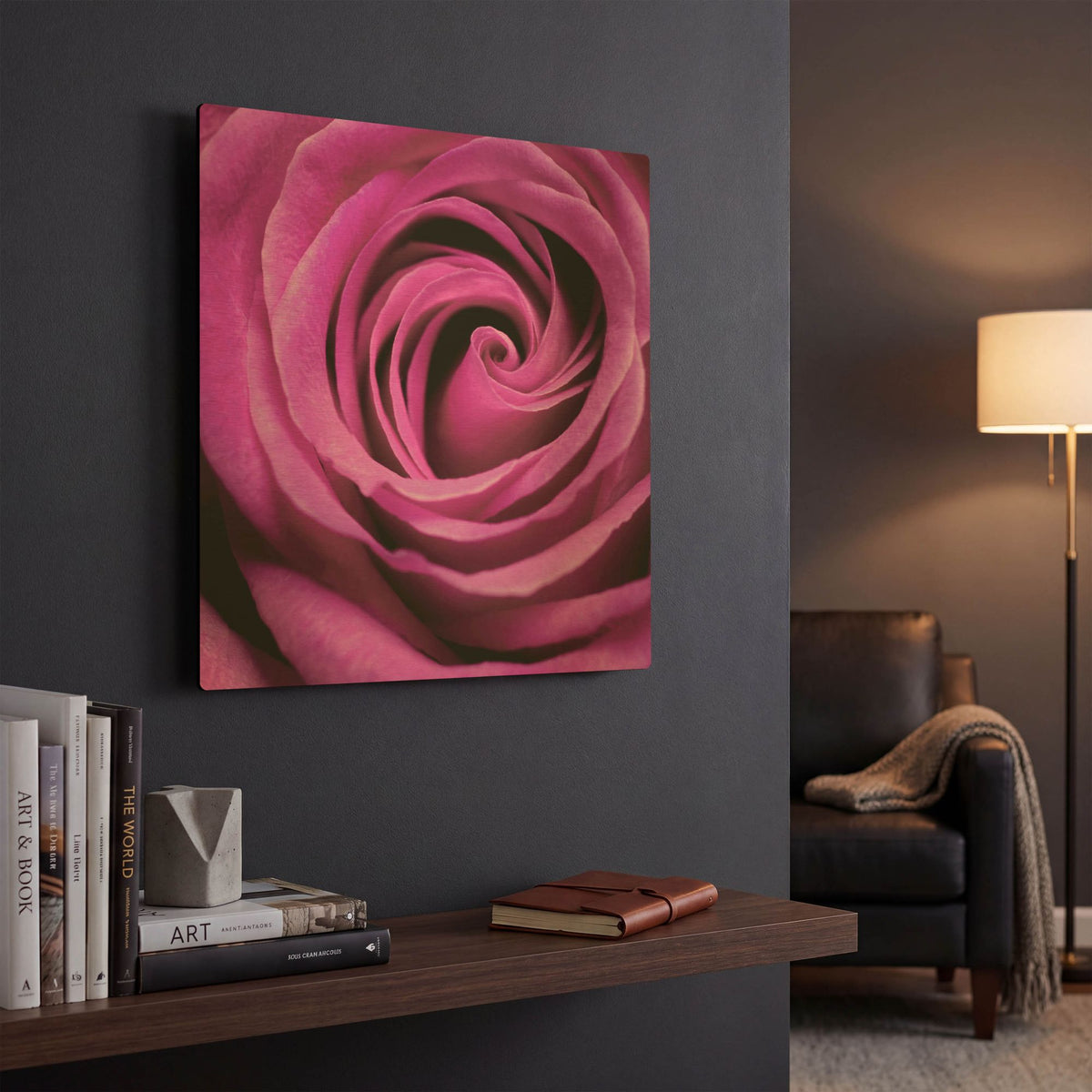 'Purple Rose' By PhotoINC Studio Gold Metal Wall Art