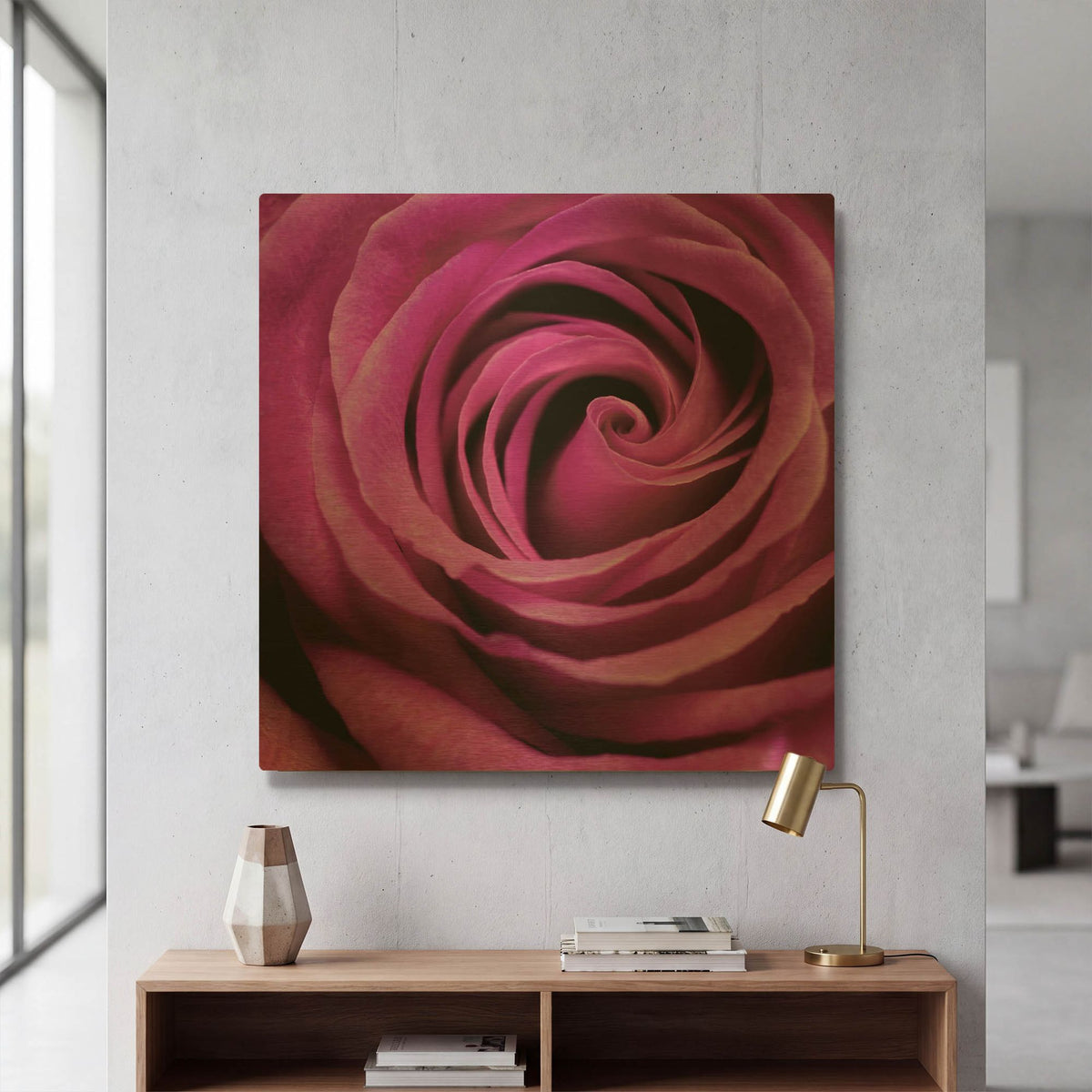 'Purple Rose' By PhotoINC Studio Gold Metal Wall Art