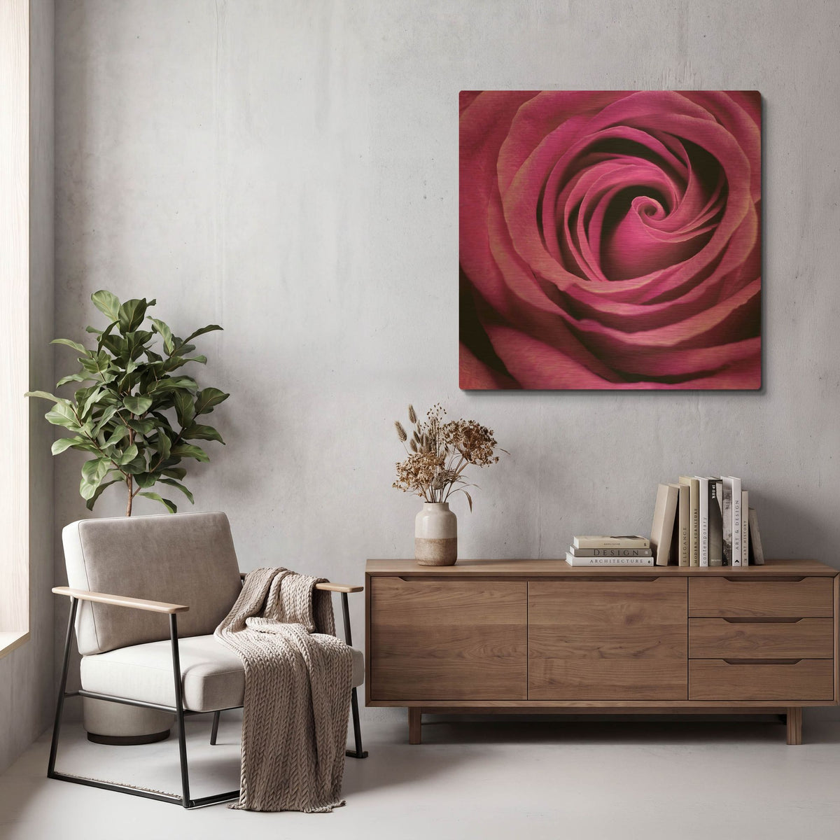 'Purple Rose' By PhotoINC Studio Gold Metal Wall Art
