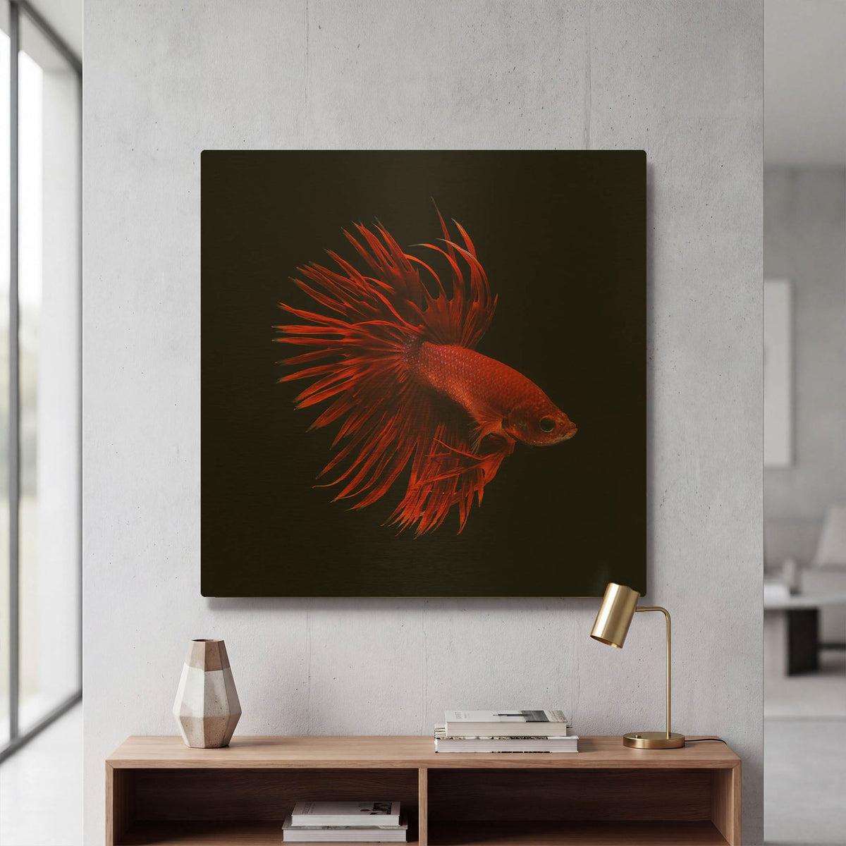 'Red Betta Fish' By PhotoINC Studio Gold Metal Wall Art