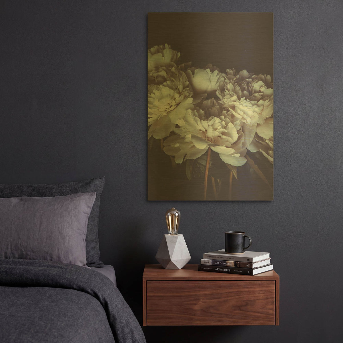 'Romantic' By PhotoINC Studio Gold Metal Wall Art