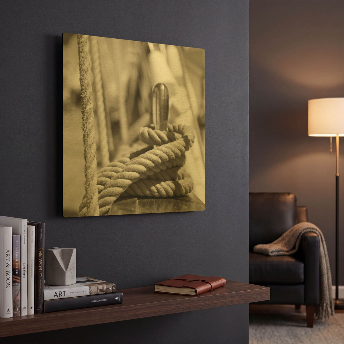 'Sail Rope' By PhotoINC Studio Gold Metal Wall Art