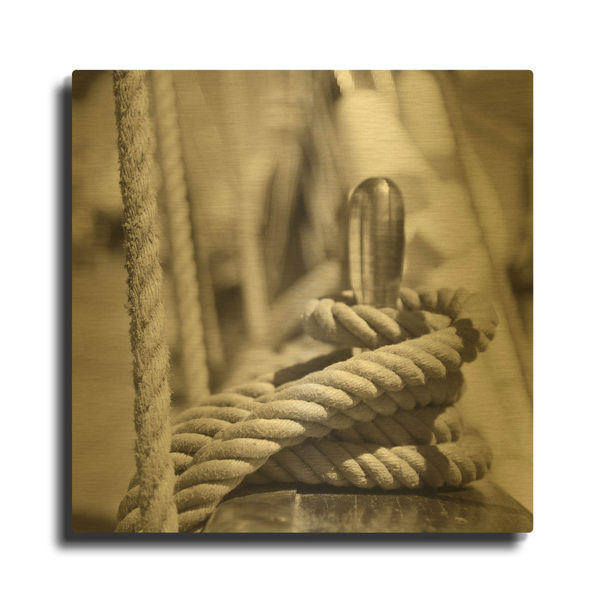 'Sail Rope' By PhotoINC Studio Gold Metal Wall Art