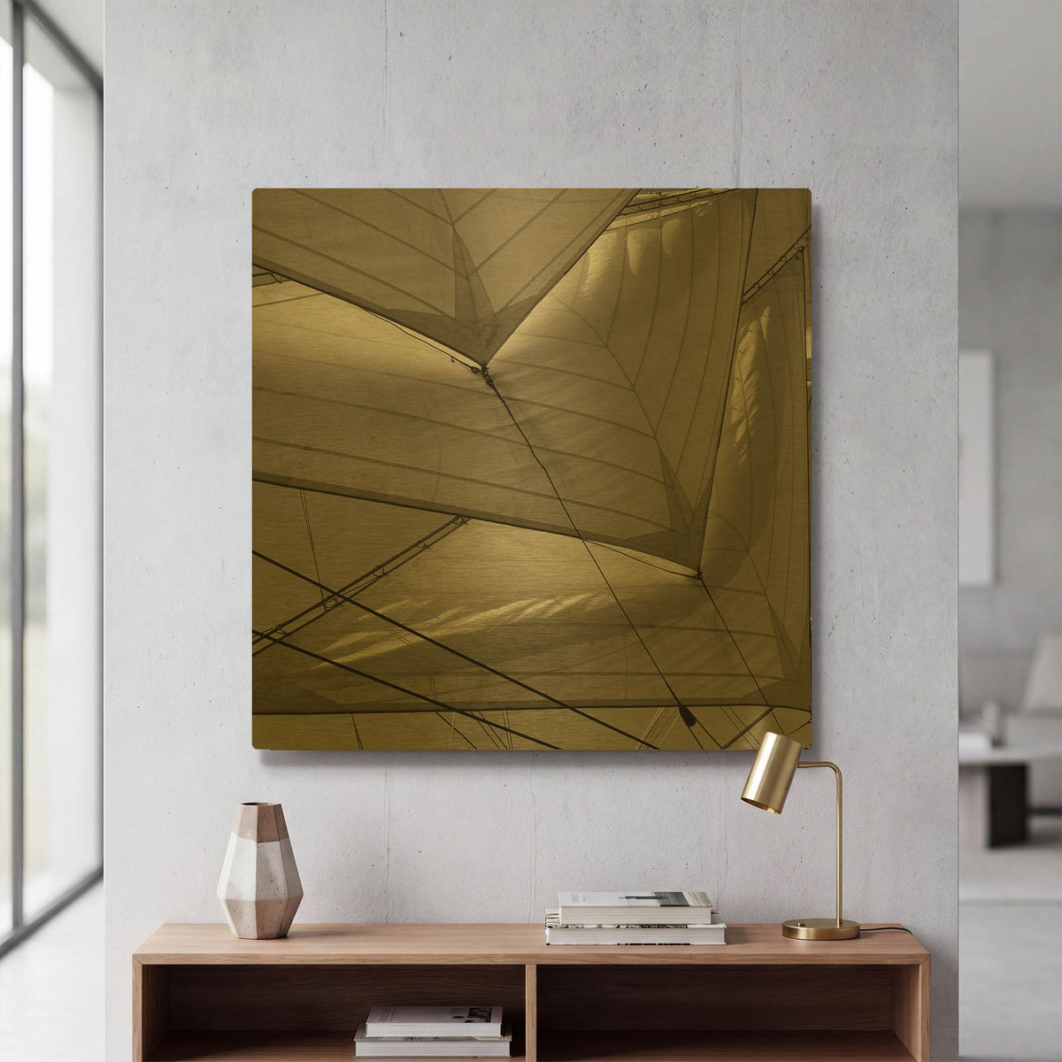 'Sails 1' By PhotoINC Studio Gold Metal Wall Art