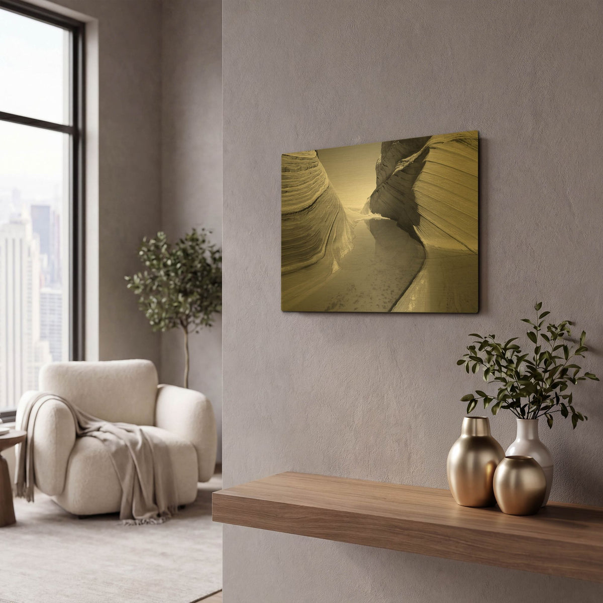 'Sandstone Formation' By PhotoINC Studio Gold Metal Wall Art