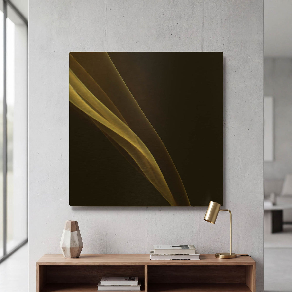 'Smoke 1' By PhotoINC Studio Gold Metal Wall Art