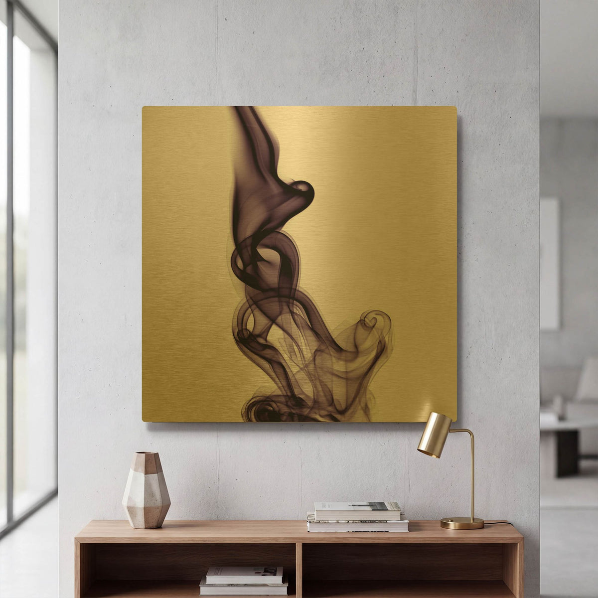 'Smoke 7' By PhotoINC Studio Gold Metal Wall Art