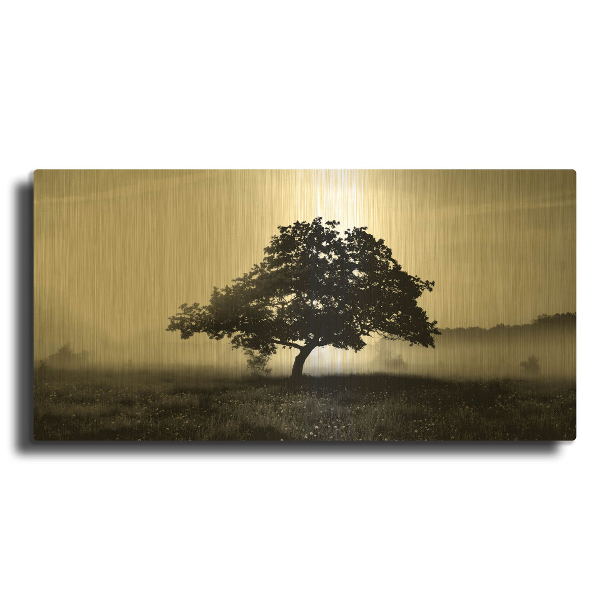 'Solemn Tree' By PhotoINC Studio Gold Metal Wall Art
