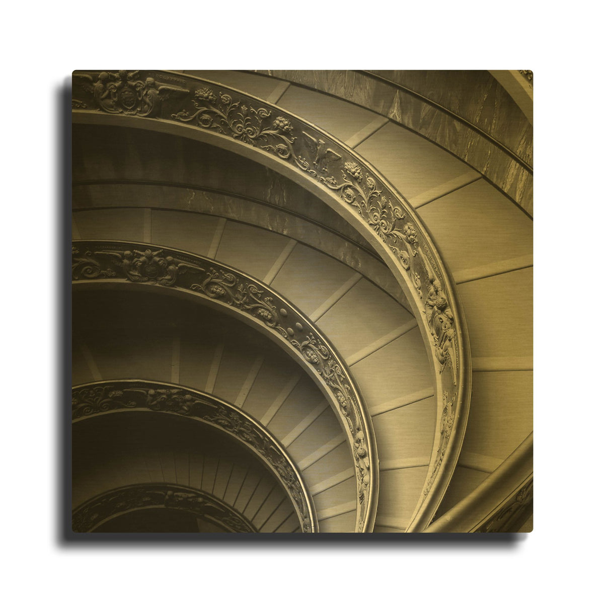 'Spiral Staircase No. 1' By PhotoINC Studio Gold Metal Wall Art
