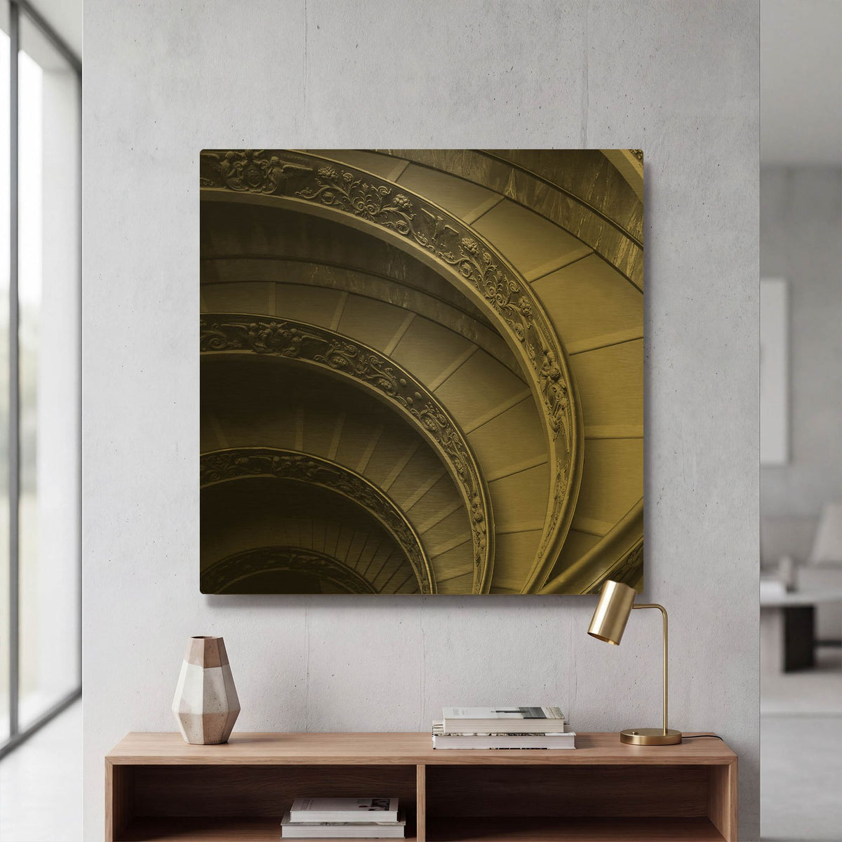 'Spiral Staircase No. 1' By PhotoINC Studio Gold Metal Wall Art
