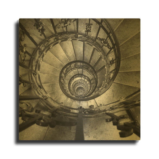 'Spiral Staircase No. 2' By PhotoINC Studio Gold Metal Wall Art