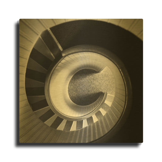 'Spiral Staircase No. 4' By PhotoINC Studio Gold Metal Wall Art