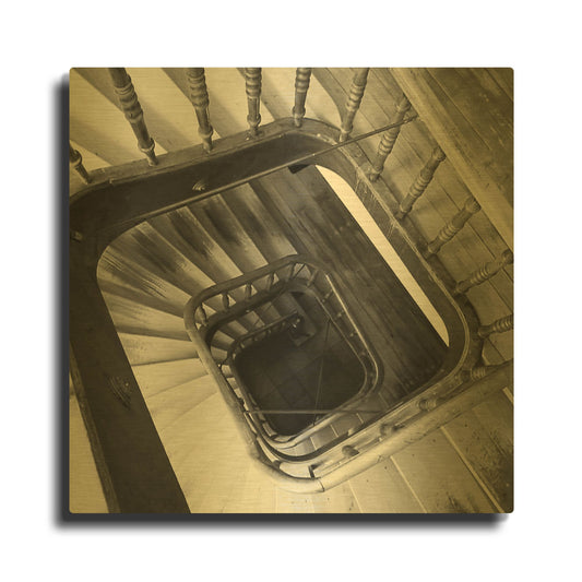 'Spiral Staircase No. 8' By PhotoINC Studio Gold Metal Wall Art