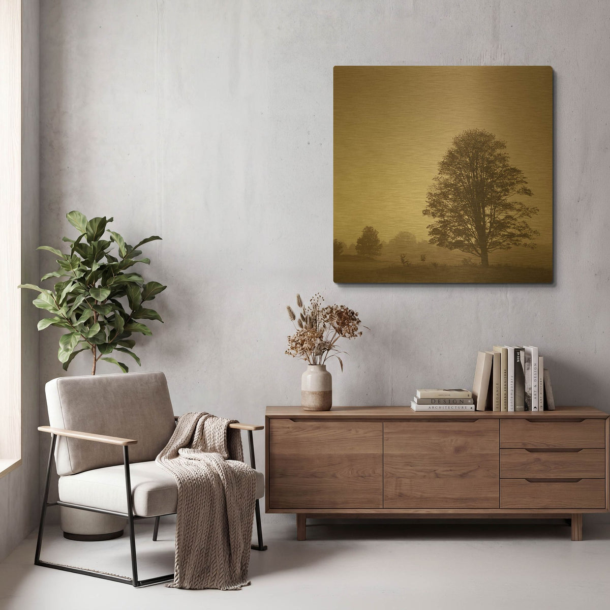 'Stillness' By PhotoINC Studio Gold Metal Wall Art