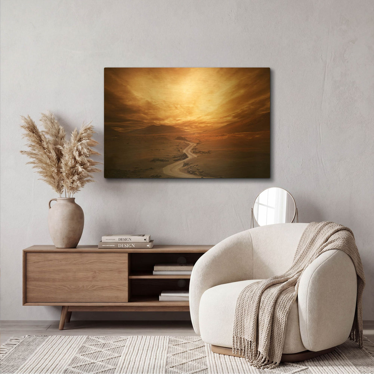 'Sunset' By PhotoINC Studio Gold Metal Wall Art