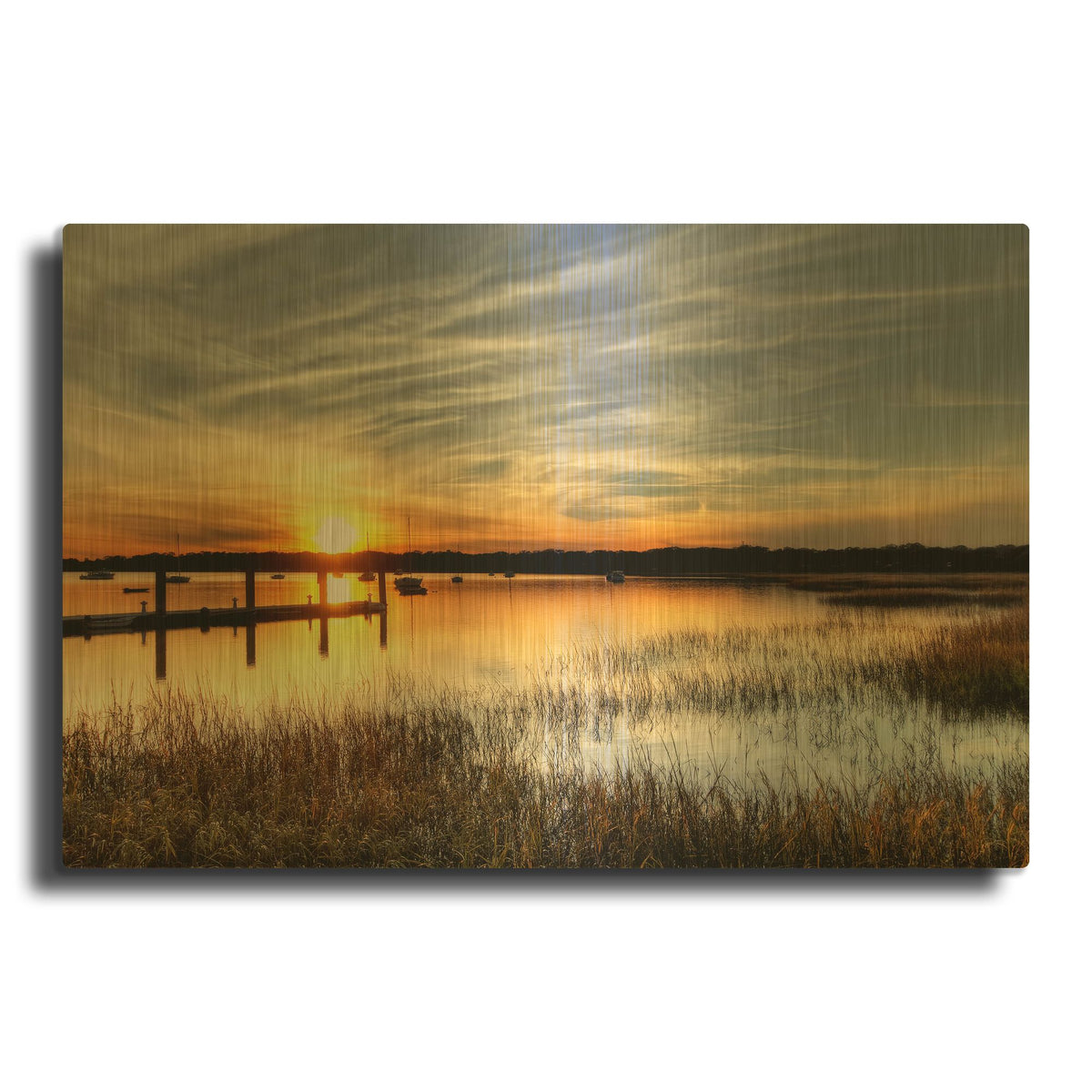 'The Fjord' By PhotoINC Studio Gold Metal Wall Art