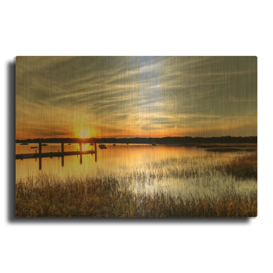 'The Fjord' By PhotoINC Studio Gold Metal Wall Art