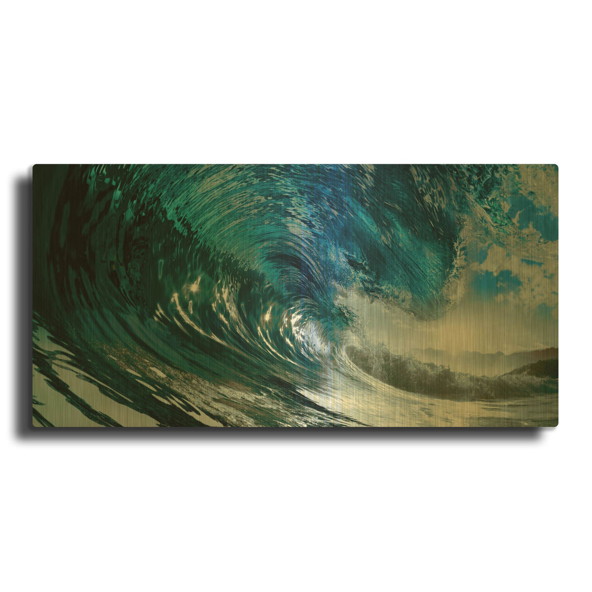 'The Wave' By PhotoINC Studio Gold Metal Wall Art