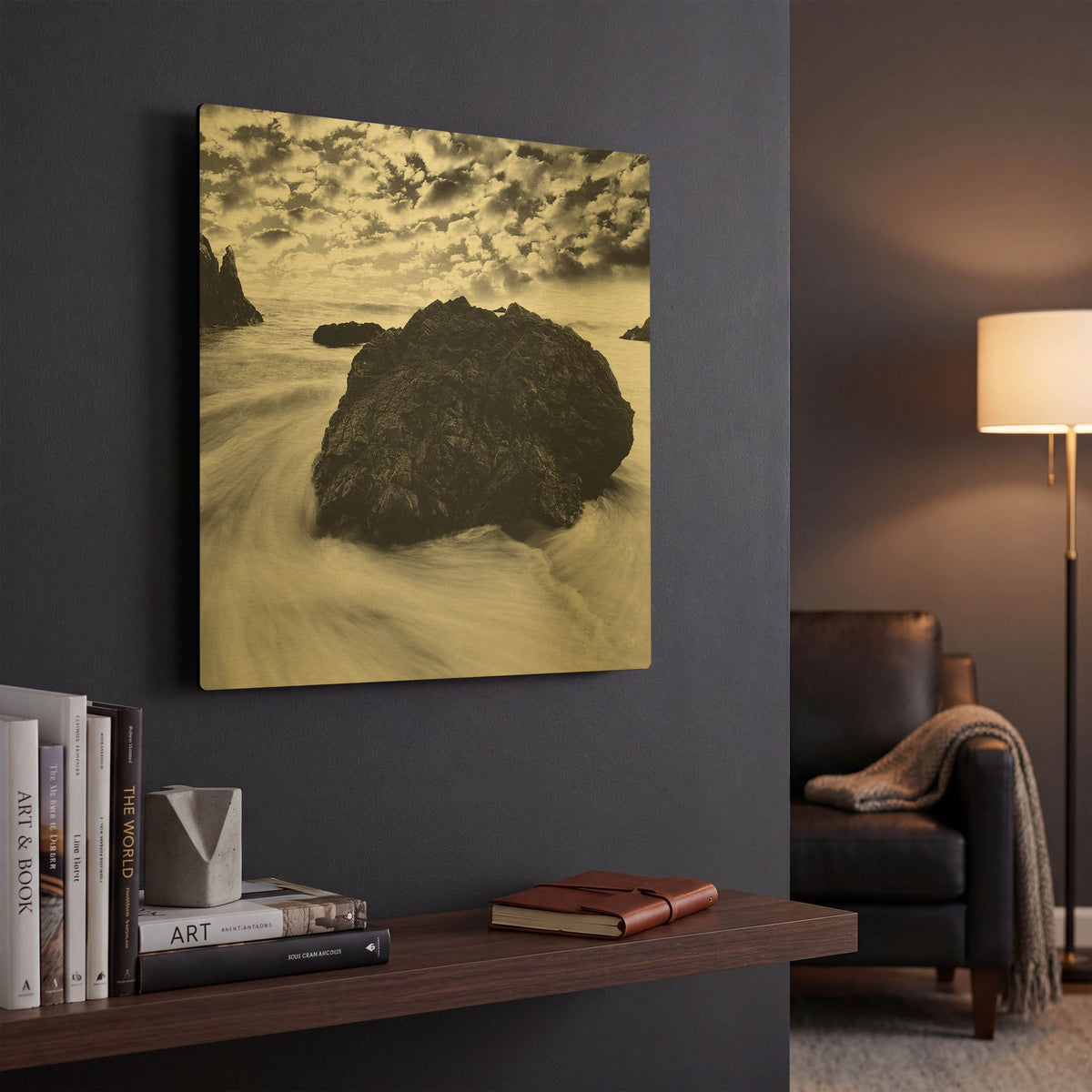 'Tide Swirl' By PhotoINC Studio Gold Metal Wall Art