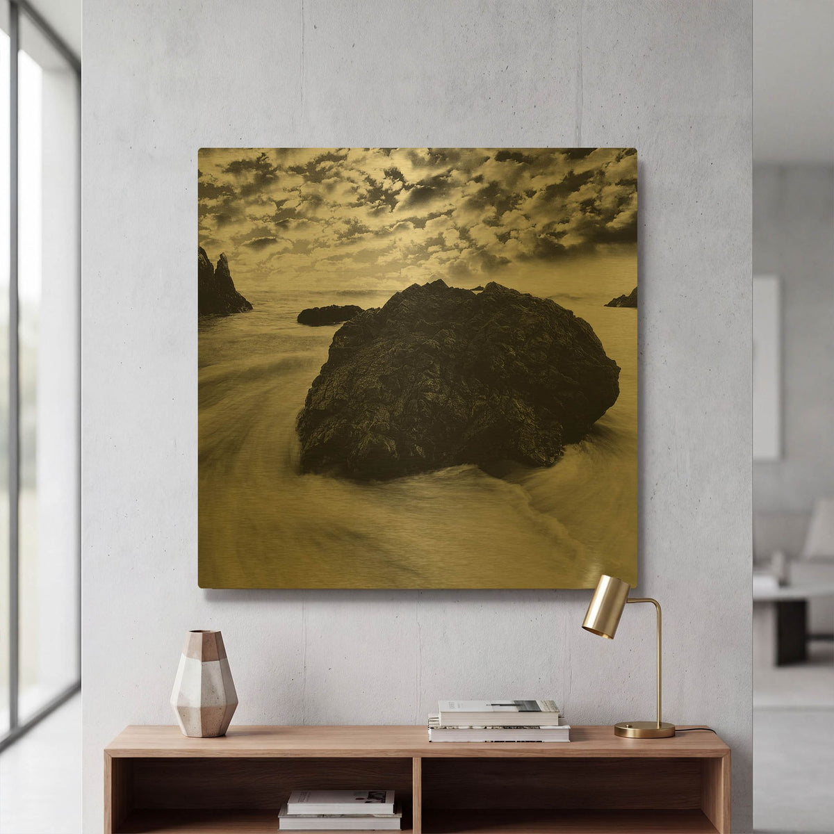 'Tide Swirl' By PhotoINC Studio Gold Metal Wall Art