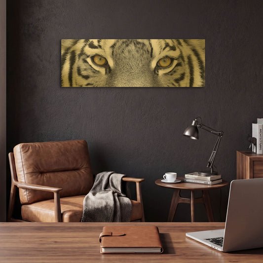 'Tiger' By PhotoINC Studio Gold Metal Wall Art