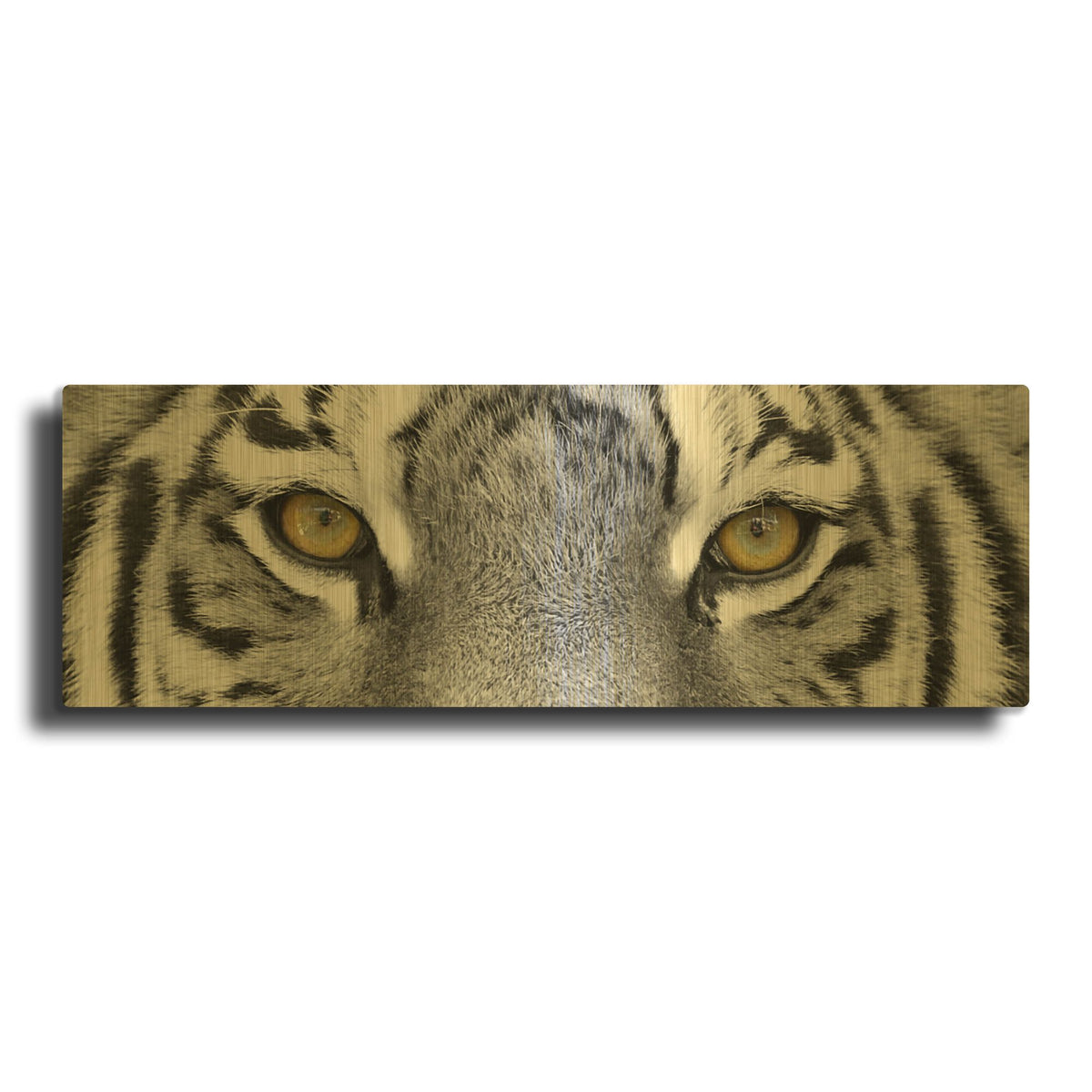'Tiger' By PhotoINC Studio Gold Metal Wall Art
