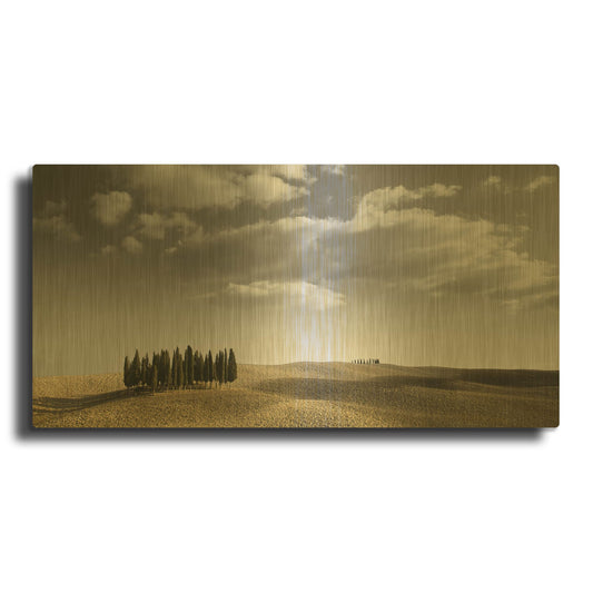 'Toscana Landscape 2' By PhotoINC Studio Gold Metal Wall Art