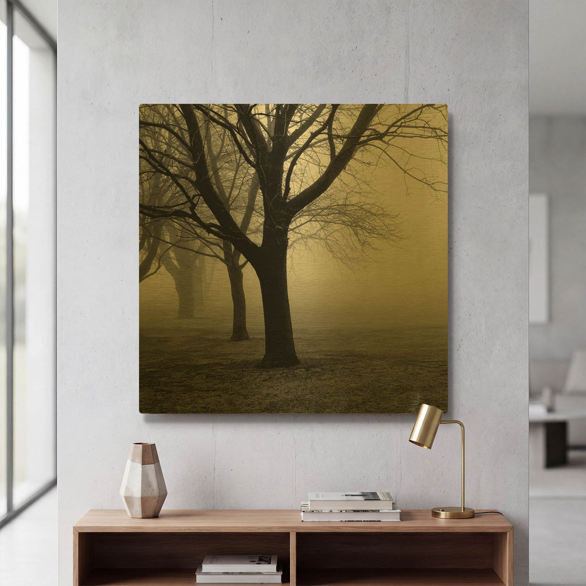 'Trees' By PhotoINC Studio Gold Metal Wall Art