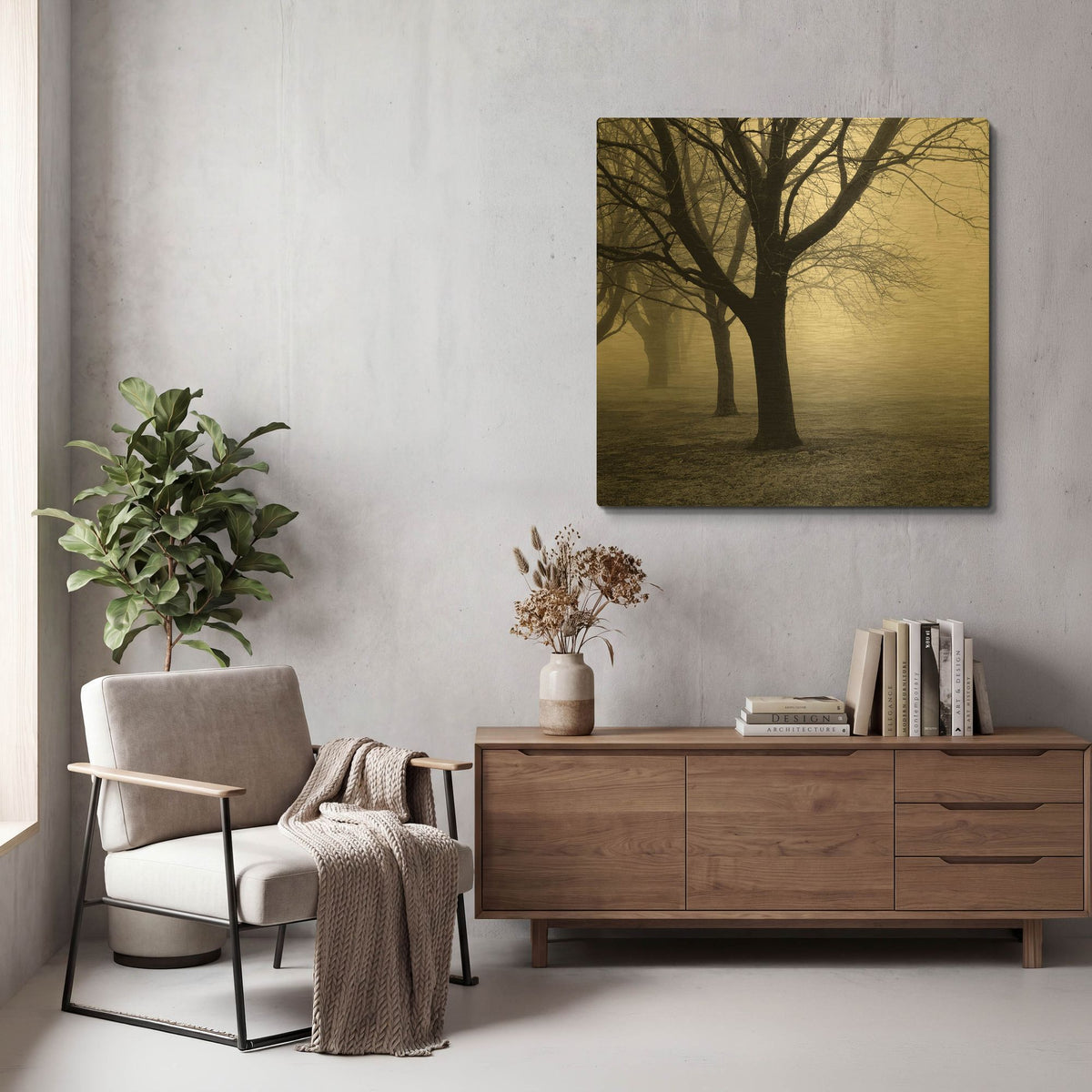 'Trees' By PhotoINC Studio Gold Metal Wall Art