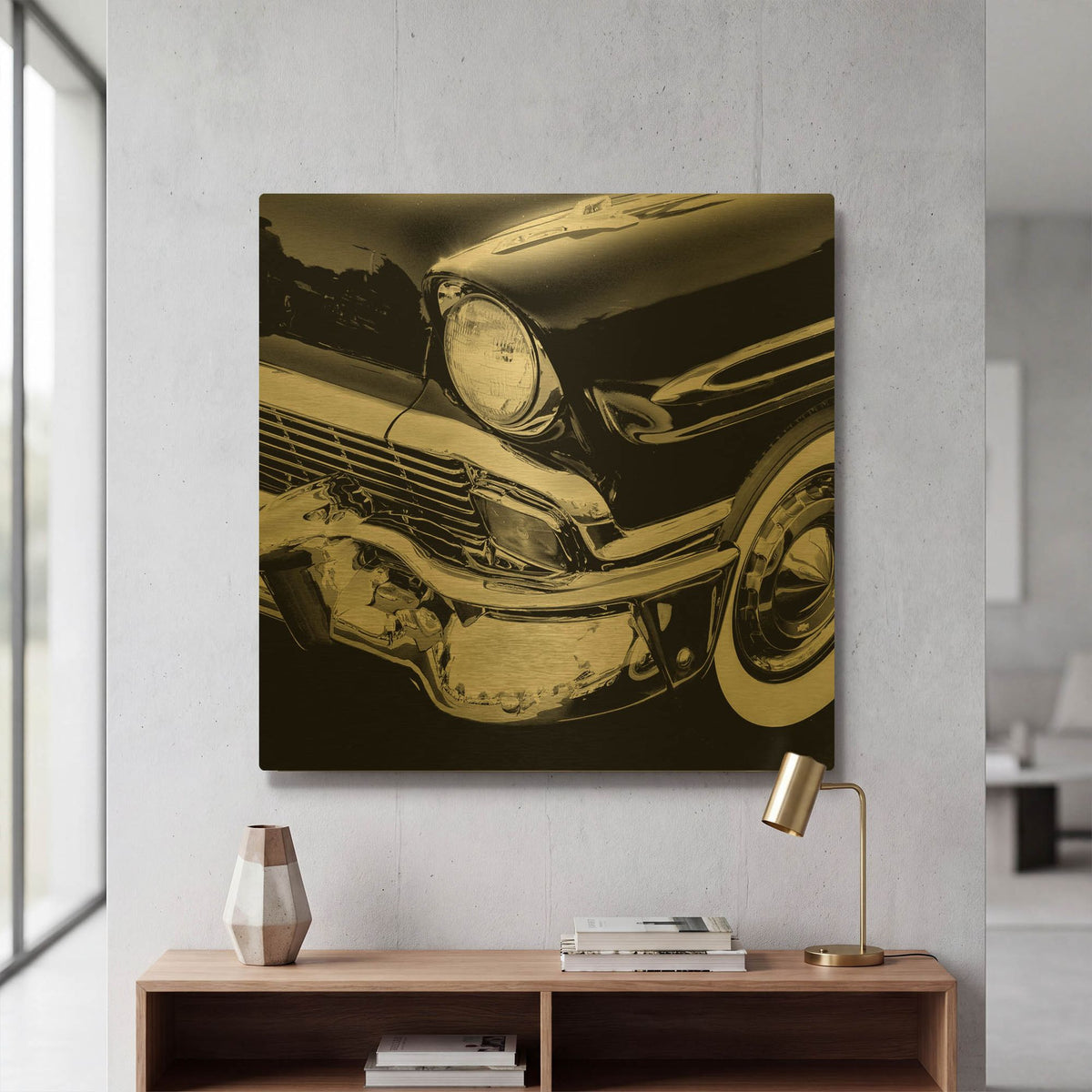 'Vintage Car 1' By PhotoINC Studio Gold Metal Wall Art