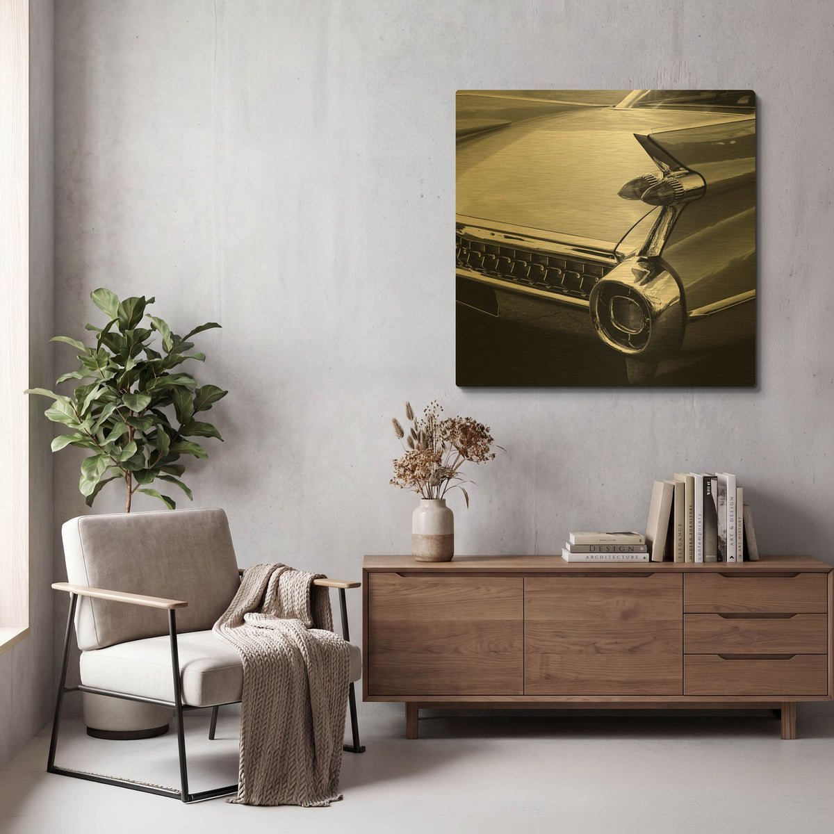 'Vintage Car 2' By PhotoINC Studio Gold Metal Wall Art