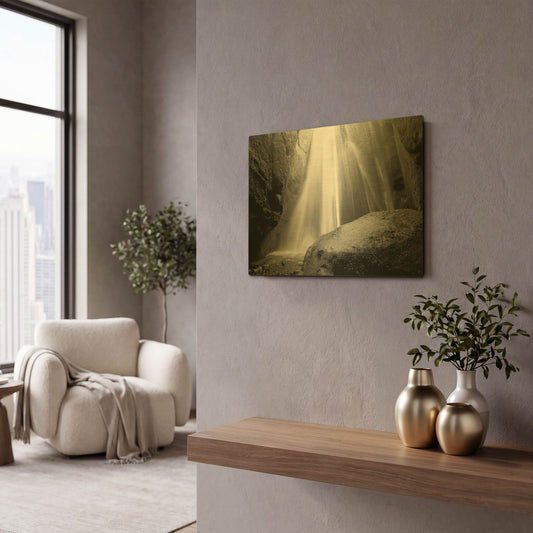 'Waterfall' By PhotoINC Studio Gold Metal Wall Art
