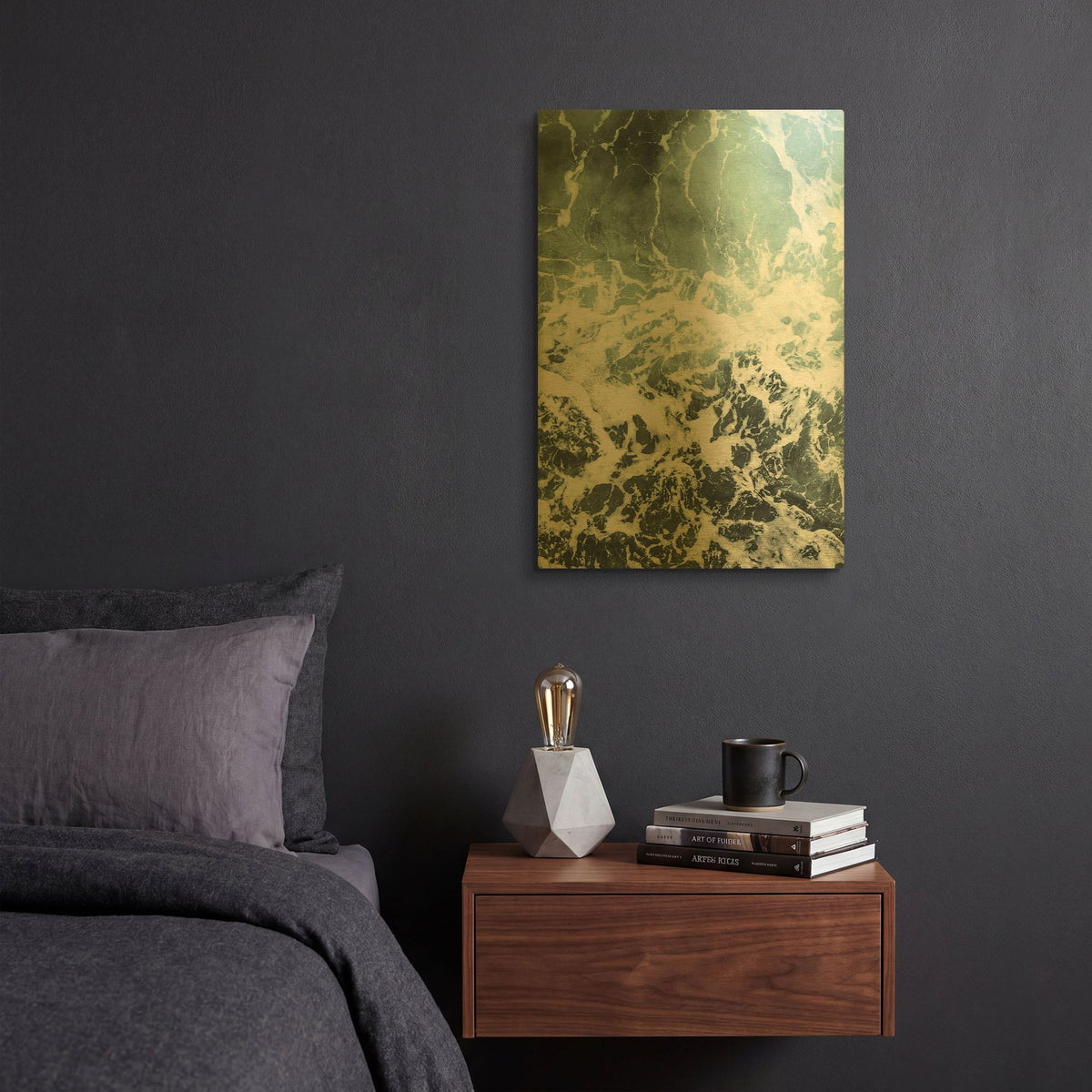 'Waves I' By PhotoINC Studio Gold Metal Wall Art