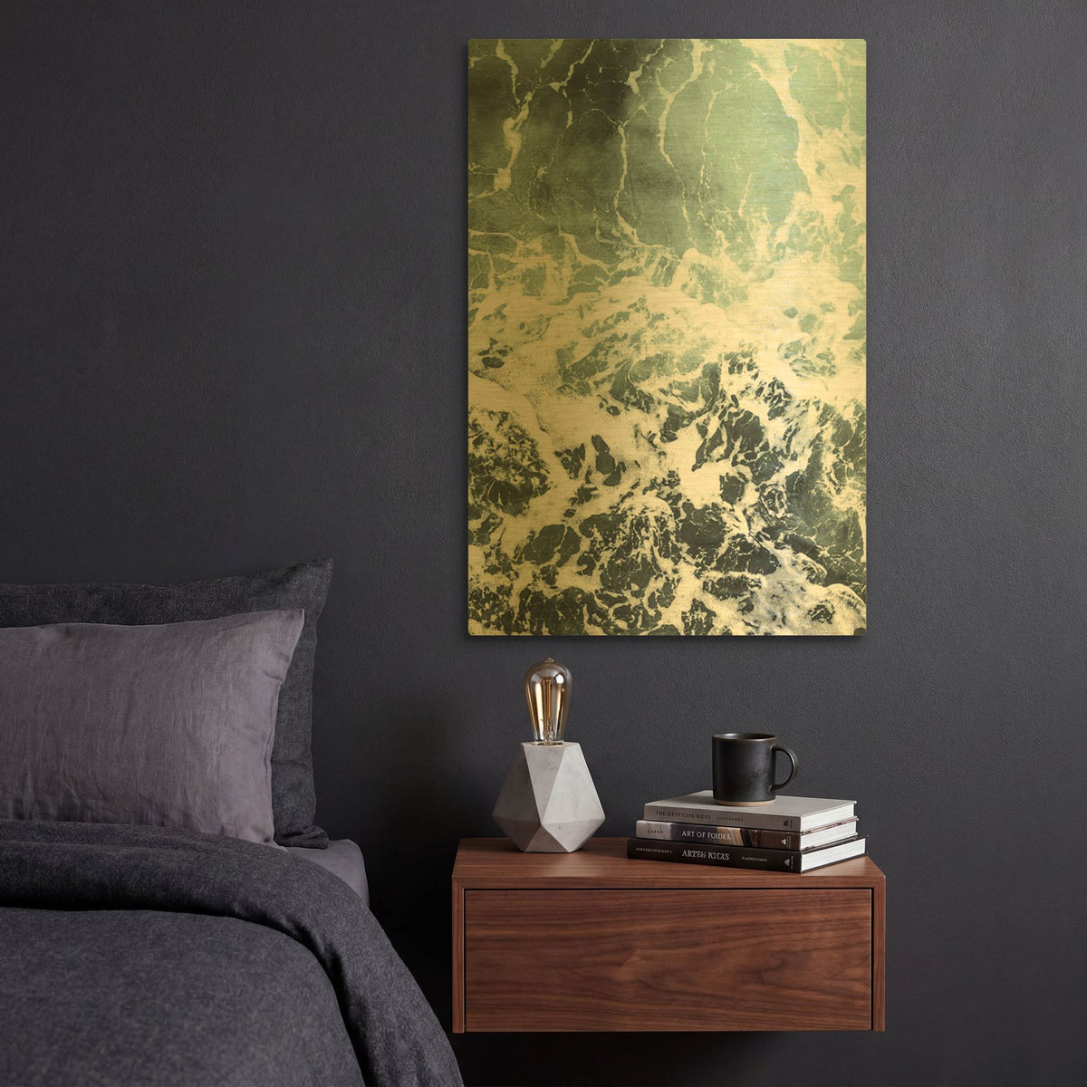 'Waves I' By PhotoINC Studio Gold Metal Wall Art