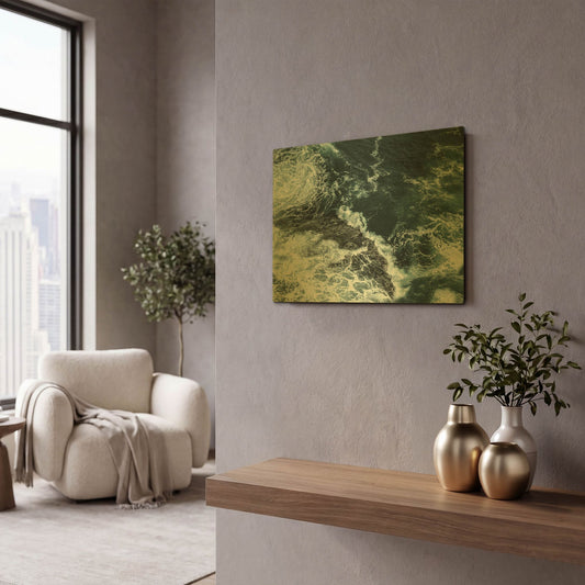 'Waves Ii' By PhotoINC Studio Gold Metal Wall Art